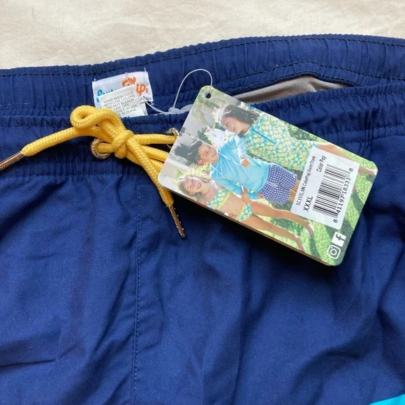 SwimZip Men's 8" Swim Trunks Boxer Brief Liner"Color Pop" UPF 50 nwt XXXL